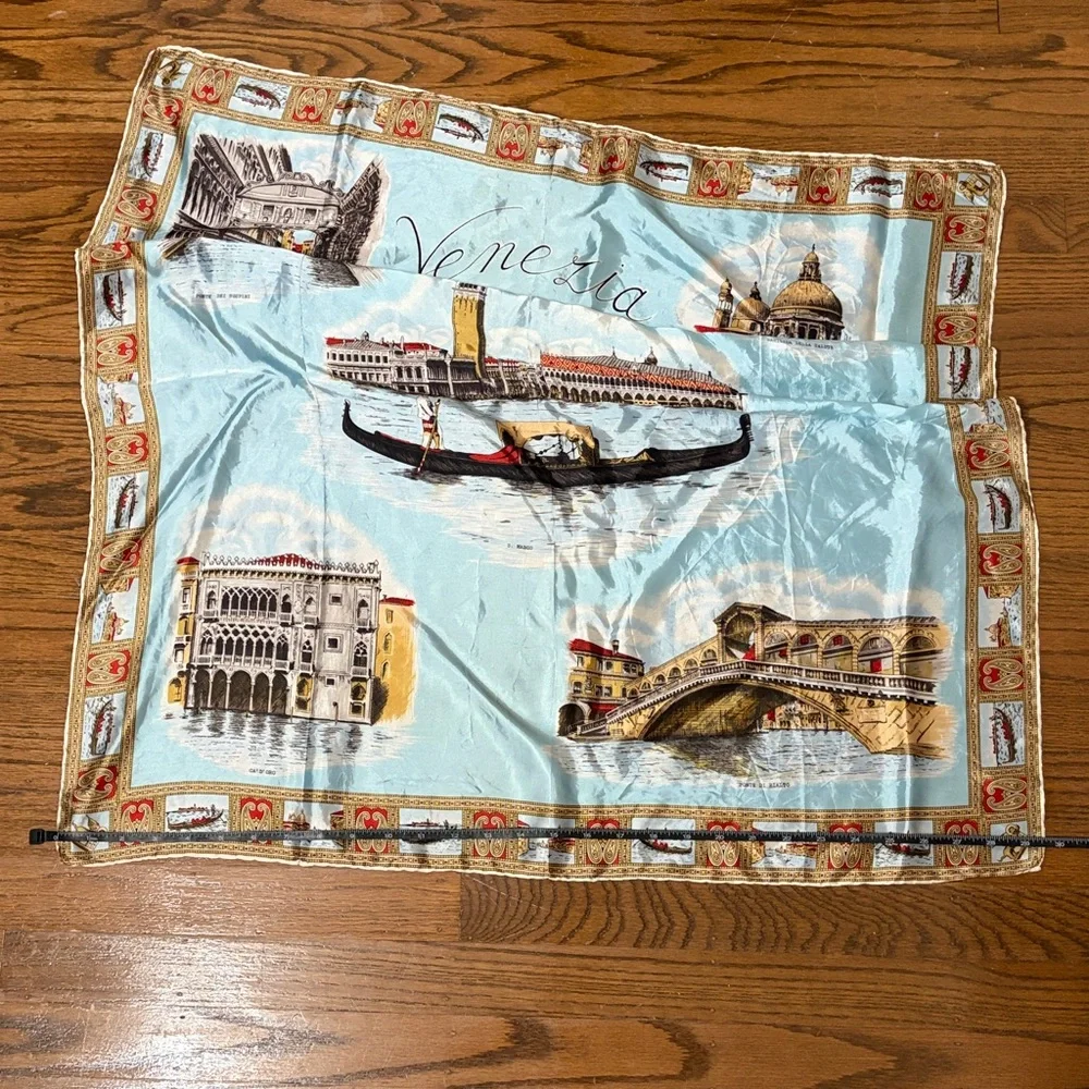 Elegant Blue and Gold Venezia Scarf